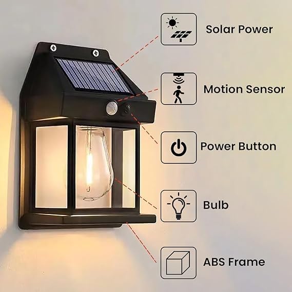 Solar Motion Sensor Wall Light – Waterproof Outdoor LED Garden Lamp with 3 Lighting Modes